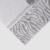 Silver White Zebra Sparkle Glam Monogram Initiaal Tissuepapier (Detail)