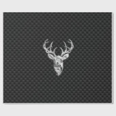 Silver Wild Deer op het decor van de koolstofvezel Cadeaupapier (Vlak)