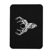 Silver Wild Deer op het decor van de koolstofvezel Magneet (Verticaal)