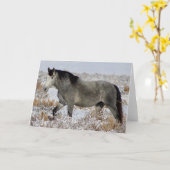 SILVER WILD HORSE VAN UTAH Folded Wenskaart Kaart (Gele Bloem)