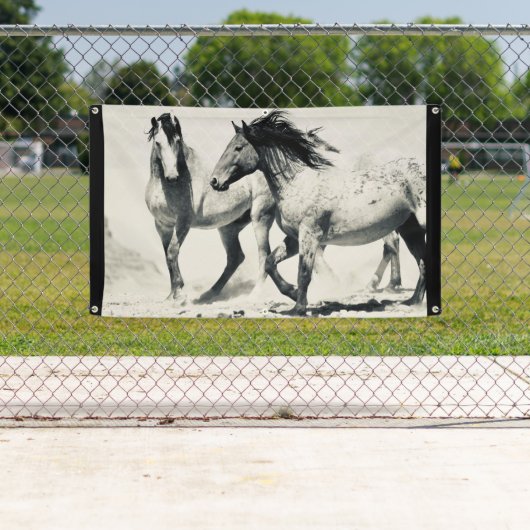 SILVER WILD HORSES OF UTAH WALL ART Banner (Insitu)