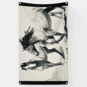 SILVER WILD HORSES OF UTAH WALL ART Banner (Verticaal)