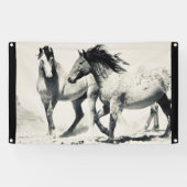 SILVER WILD HORSES OF UTAH WALL ART Banner (Horizontaal)