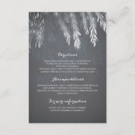 Silver Willow Tree Branches Wedding Details Invoeg Informatiekaartje