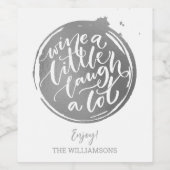 Silver Wine Lover Wine Label Wijn Etiket (Enkel label)