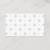 Silver Winter Baby shower Luier Raffle Ticket Informatiekaartje (Achterkant)