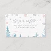 Silver Winter Baby shower Luier Raffle Ticket Informatiekaartje (Voorkant)