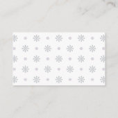 Silver Winter Baby shower Luier Raffle Ticket Informatiekaartje (Achterkant)