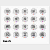 Silver winter bedrijfsnaam qr code instagram ronde sticker (Vel)