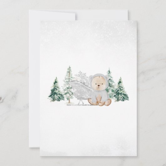 Silver Winter Beer Baby shower Kaart (Achterkant)