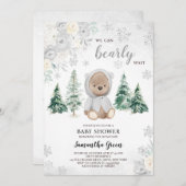 Silver Winter Beer Baby shower Kaart (Voorkant / Achterkant)