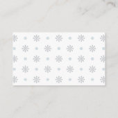Silver Winter Boy Baby shower Luier Raffle Ticket Informatiekaartje (Achterkant)