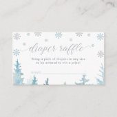Silver Winter Boy Baby shower Luier Raffle Ticket Informatiekaartje (Voorkant)