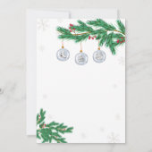 Silver Winter Clothesline Ornaments Baby Shower Bedankkaart (Achterkant)