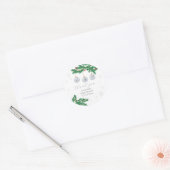Silver Winter Clothesline Ornaments Baby Shower  Ronde Sticker (Envelop)