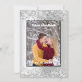 Silver winter foto Save the Date bruiloft (Voorkant)