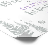 Silver Winter Girl 1st Birthday Party Welcome Sign Poster (Hoek)