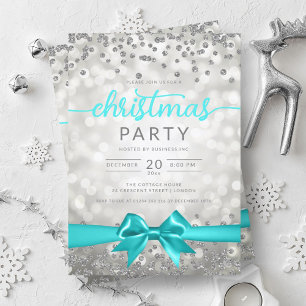 Silver Winter Glam Company Xmas Turquoise lint Kaart