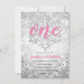 Silver Winter Glitter Snowflake | 1e verjaardag Kaart (Voorkant)