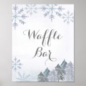 Silver Winter Misty waterverf Waffle Bar Sign Poster (Voorkant)