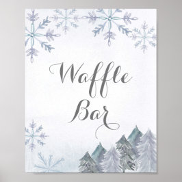 Silver Winter Misty waterverf Waffle Bar Sign Poster
