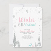 Silver Winter onederland 1e verjaardag Kaart (Voorkant)