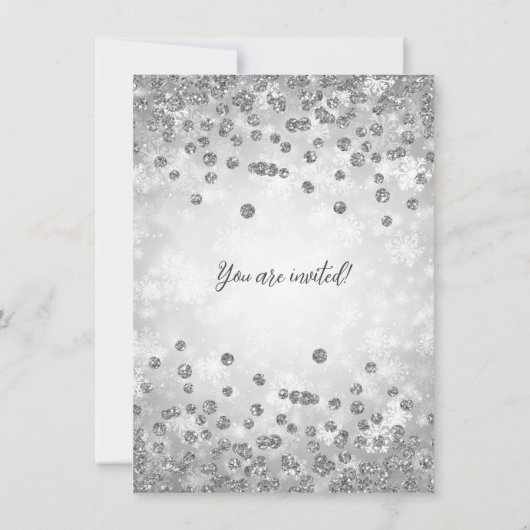 Silver Winter ONEDERLAND Glitter 1e verjaardag Kaart (Achterkant)