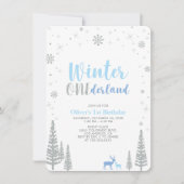 Silver Winter onederland jongen 1e verjaardag Kaart (Voorkant)