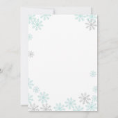 Silver Winter ONEderland Snow Birthday Invite Girl Kaart (Achterkant)