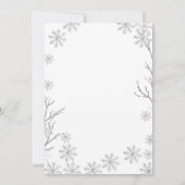 Silver Winter ONEderland Snow Birthday Invite Kaart (Achterkant)