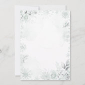 Silver Winter Sage Forest Christmas Baby Shower Kaart (Achterkant)
