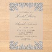 Silver Winter Sneeuwvlok Vrijgezellenfeest Acryl Uitnodigingen (Voorkant)