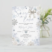 Silver Winter Snow in Love Snowflake Vrijgezellenf Kaart (Staand voorkant)