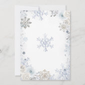 Silver Winter Snow in Love Snowflake Vrijgezellenf Kaart (Achterkant)