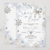 Silver Winter Snow in Love Snowflake Vrijgezellenf Kaart (Voorkant / Achterkant)