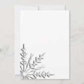Silver Winter Snowflake Jubileum Party Invite Kaart (Achterkant)