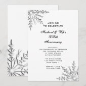 Silver Winter Snowflake Jubileum Party Invite Kaart (Voorkant / Achterkant)