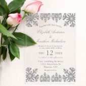Silver Winter Snowflake Wedding Acryl Uitnodigingen