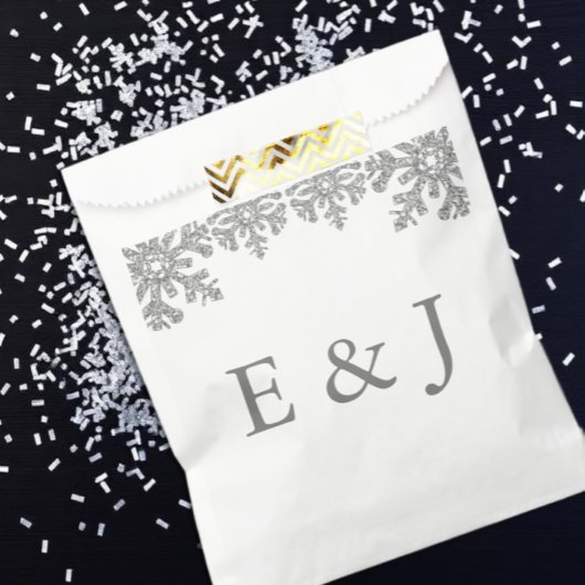 Silver Winter Snowflake Wedding Bedankzakje