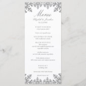 Silver Winter Snowflake Wedding Menu (Voorkant)