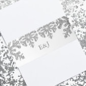 Silver Winter Snowflake Wedding Uitnodigingen Wikkel