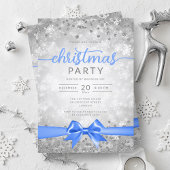 Silver Winter Snowflakes Company Blauw lint Kaart