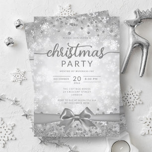 Silver Winter Snowflakes Company lint Kaart