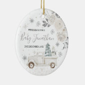 Silver Winter Truck We verwachten ouders Keramisch Ornament (Rechts)