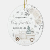 Silver Winter Truck We verwachten ouders Keramisch Ornament (Links)
