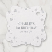 Silver Winter Verjaardag, Baby shower Dank u Bedankjes Labels (Achterkant)