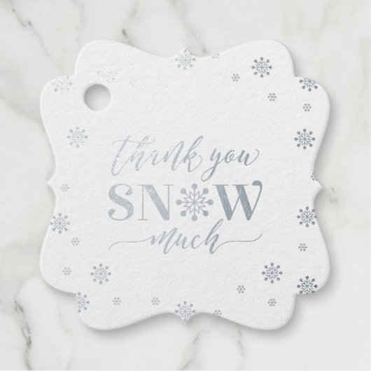 Silver Winter Verjaardag, Baby shower Dank u Bedankjes Labels (Voorkant)