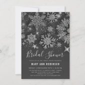 Silver Winter Vrijgezellenfeest Glitter & Stars Kaart (Voorkant)