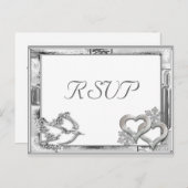 Silver Winter Wedding RSVP Briefkaart (Voorkant / Achterkant)