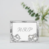 Silver Winter Wedding RSVP Briefkaart (Staand voorkant)